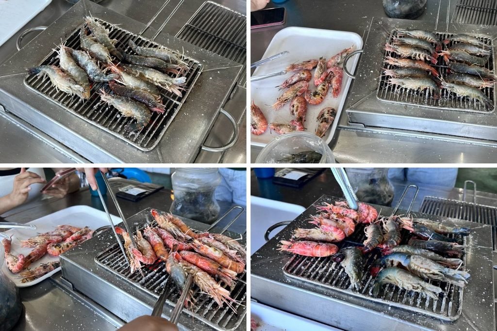 來來釣蝦場烤蝦過程-泰國蝦桌邊燒烤實拍