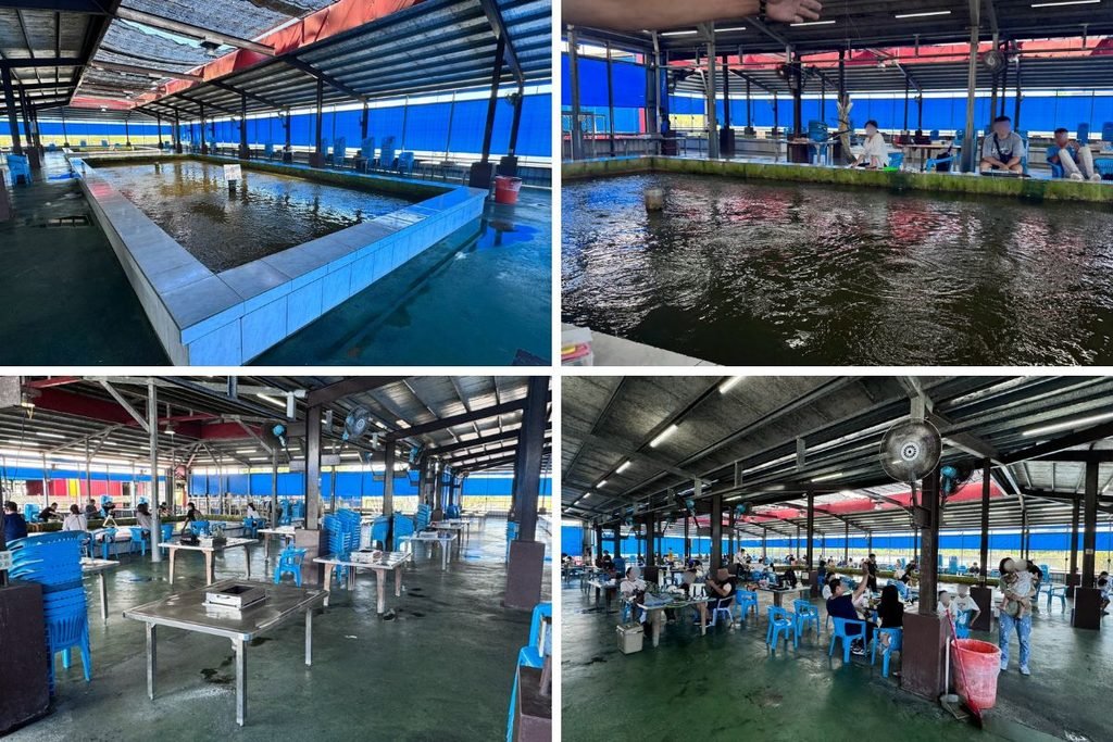 來來釣蝦場池畔用餐座位-家庭釣蝦與用餐空間