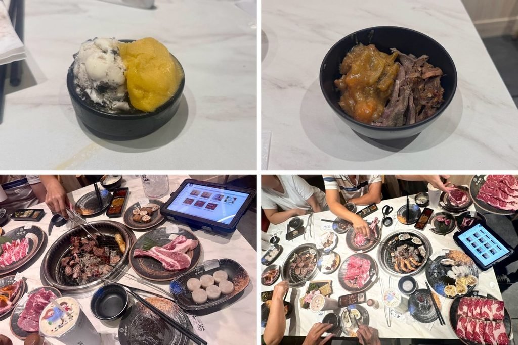 花蓮千兵衛炭火燒肉飯後哈根達斯冰淇淋與滿桌烤物大合照