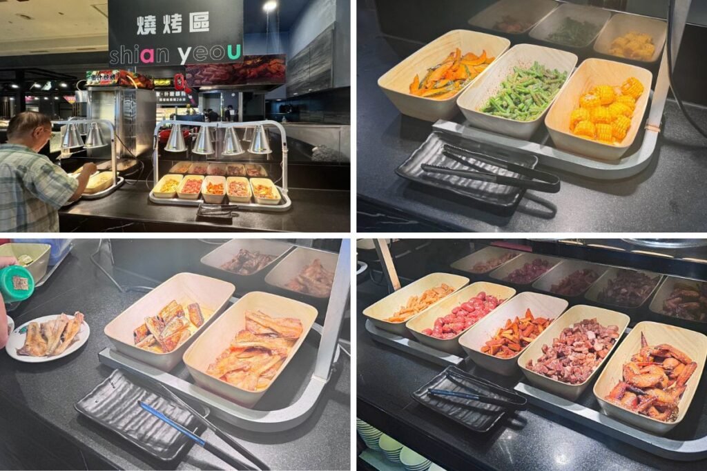 鮮友火鍋多樣化選擇的燒烤區料理四格組圖